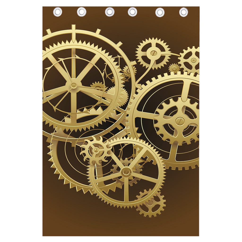 Steampunk Cogwheels Print Curtain
