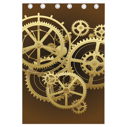 Steampunk Cogwheels Print Curtain