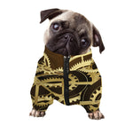 Steampunk Cogwheels Print Dog Zip Up Jacket