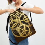 Steampunk Cogwheels Print Drawstring Backpack