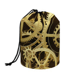 Steampunk Cogwheels Print Drawstring Makeup Bag