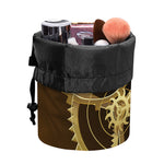 Steampunk Cogwheels Print Drawstring Makeup Bag