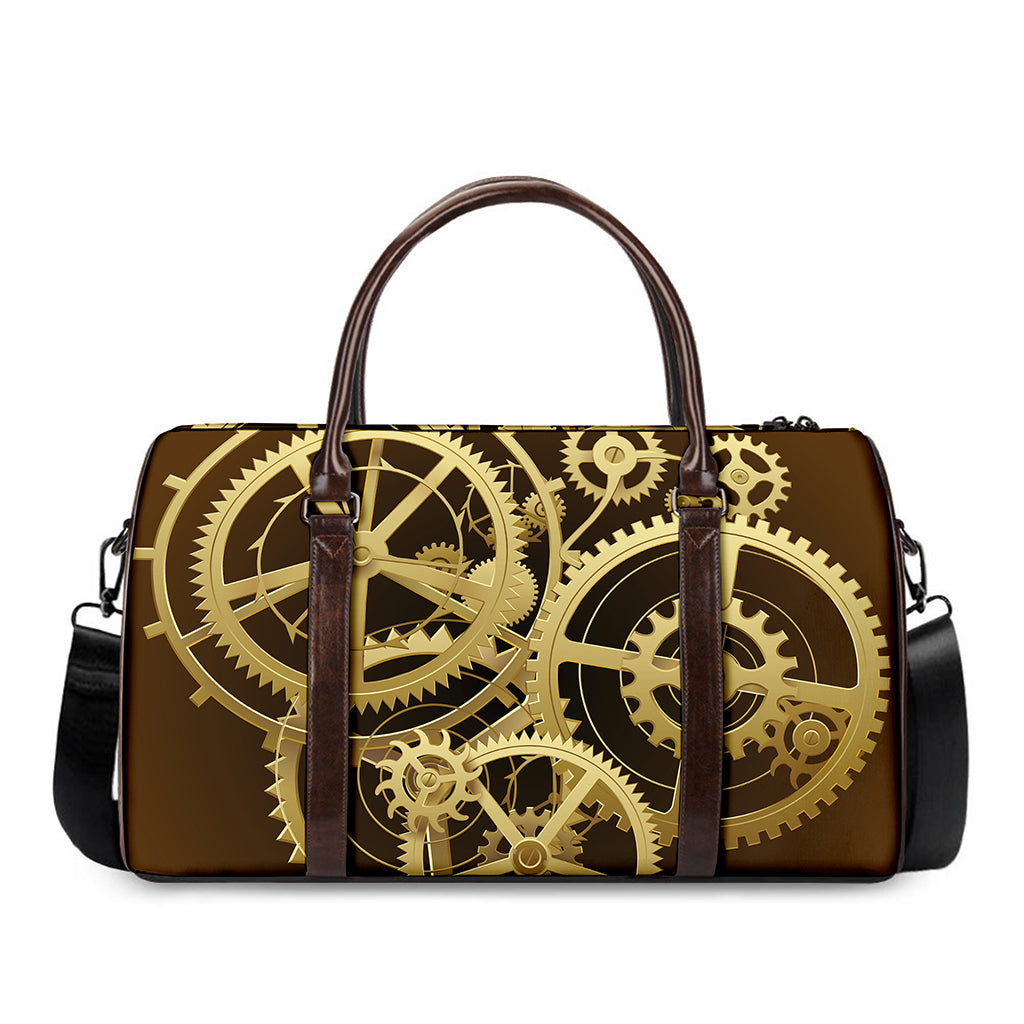 Steampunk Cogwheels Print Duffle Bag