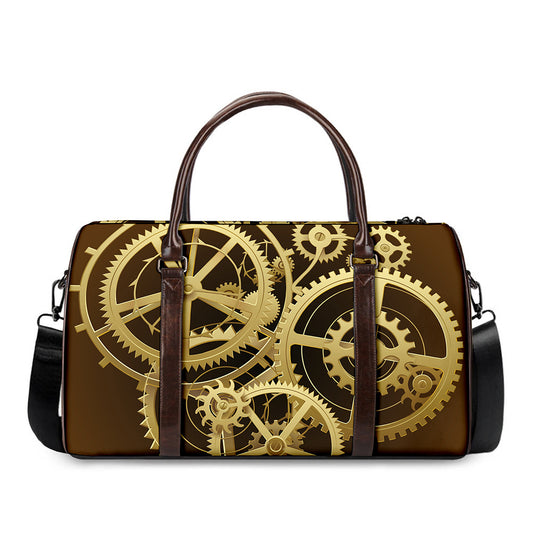 Steampunk Cogwheels Print Duffle Bag