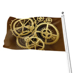 Steampunk Cogwheels Print Flag