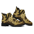 Steampunk Cogwheels Print Flat Ankle Boots