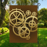 Steampunk Cogwheels Print Garden Flag