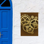 Steampunk Cogwheels Print Garden Flag