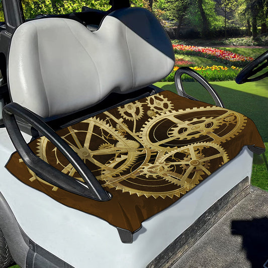 Steampunk Cogwheels Print Golf Cart Seat Cover