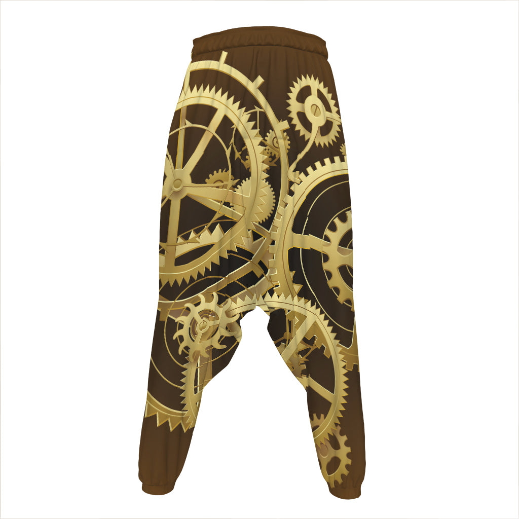Steampunk Cogwheels Print Hammer Pants