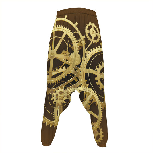 Steampunk Cogwheels Print Hammer Pants