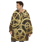 Steampunk Cogwheels Print Hoodie Blanket