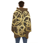 Steampunk Cogwheels Print Hoodie Blanket