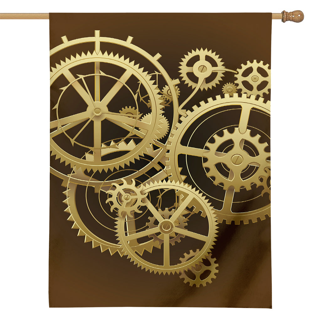 Steampunk Cogwheels Print House Flag