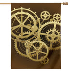 Steampunk Cogwheels Print House Flag
