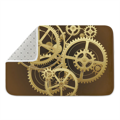 Steampunk Cogwheels Print Indoor Door Mat