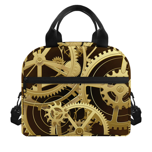 Steampunk Cogwheels Print Insulated Lunch Bag
