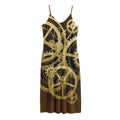 Steampunk Cogwheels Print Jersey Midi Cami Dress