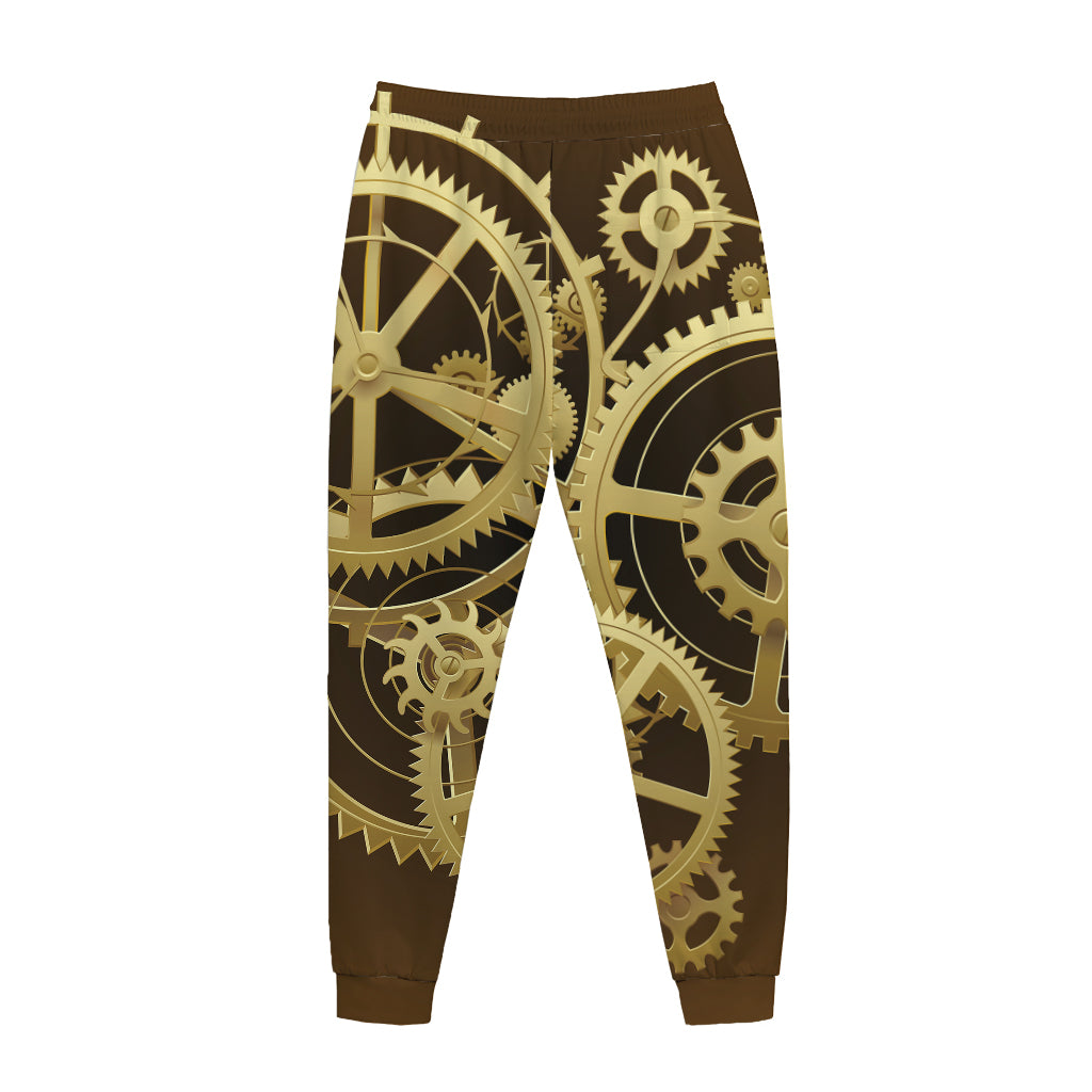 Steampunk Cogwheels Print Jogger Pants