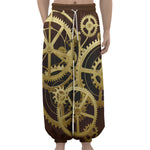 Steampunk Cogwheels Print Lantern Pants