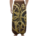 Steampunk Cogwheels Print Lantern Pants