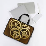 Steampunk Cogwheels Print Laptop Sleeve With Handle