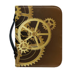 Steampunk Cogwheels Print Leather Bible Cover