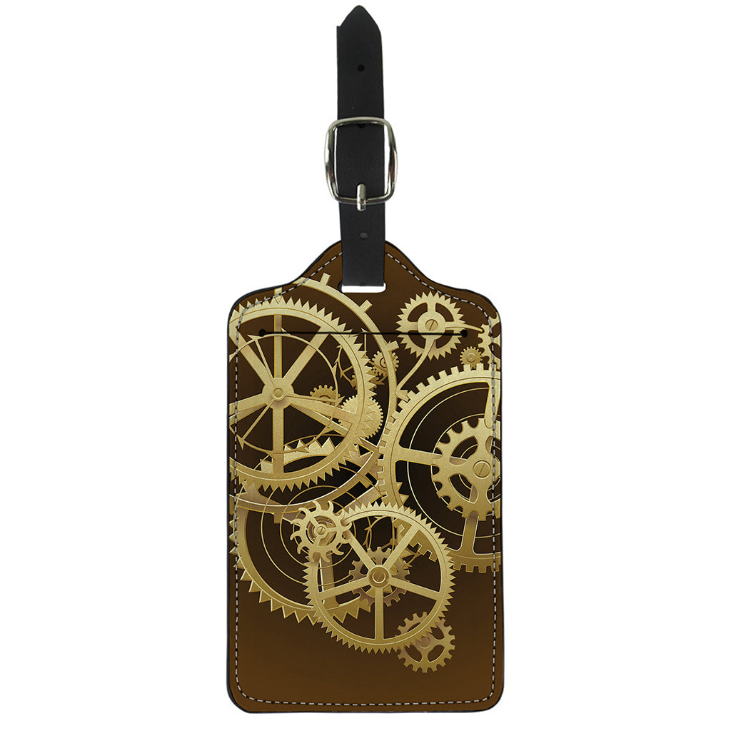 Steampunk Cogwheels Print Luggage Tag