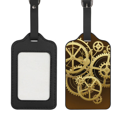 Steampunk Cogwheels Print Luggage Tag