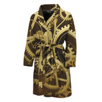 Steampunk Cogwheels Print Men's Bathrobe