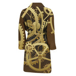 Steampunk Cogwheels Print Men's Bathrobe