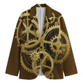 Steampunk Cogwheels Print Men's Blazer