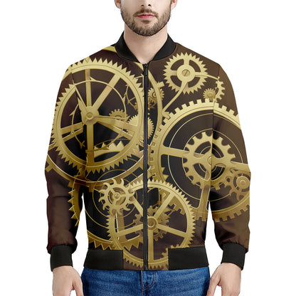 Steampunk Cogwheels Print Men's Bomber Jacket