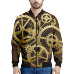 Steampunk Cogwheels Print Men's Bomber Jacket