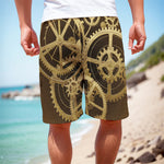 Steampunk Cogwheels Print Men's Cargo Shorts