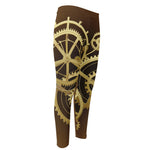 Steampunk Cogwheels Print Men's Compression Pants