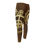 Steampunk Cogwheels Print Men's Compression Pants