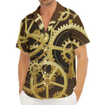 Steampunk Cogwheels Print Men's Deep V-Neck Shirt