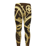 Steampunk Cogwheels Print Men's leggings