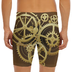 Steampunk Cogwheels Print Men's Long Boxer Briefs