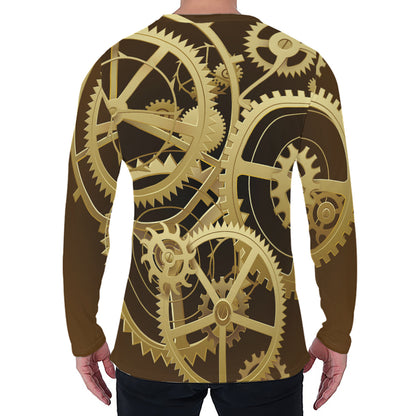 Steampunk Cogwheels Print Men's Long Sleeve T-Shirt