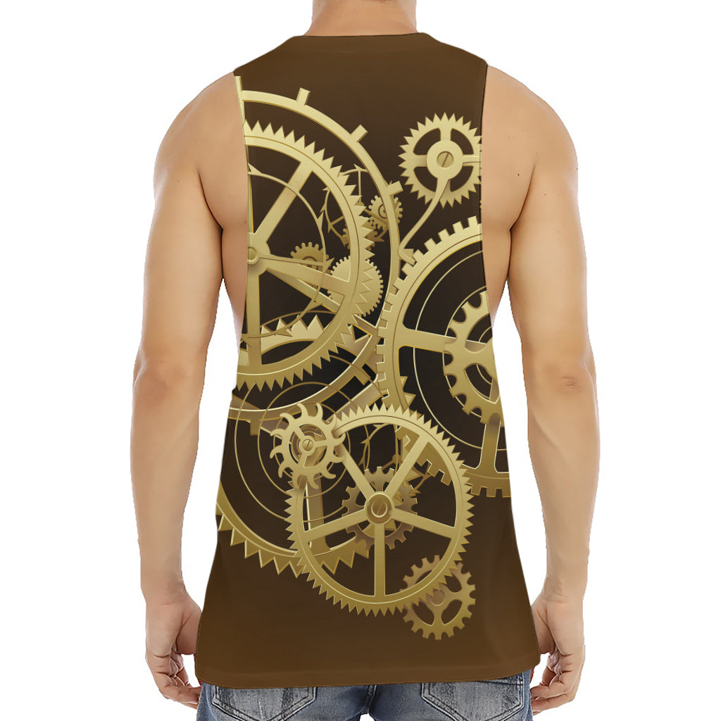 Steampunk Cogwheels Print Men's Muscle Tank Top