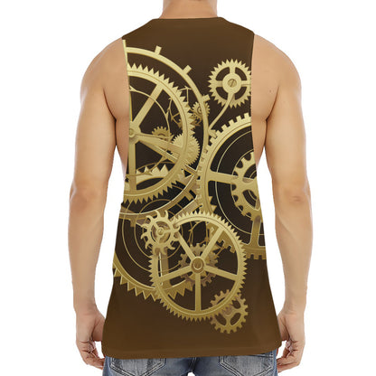 Steampunk Cogwheels Print Men's Muscle Tank Top