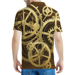 Steampunk Cogwheels Print Men's Polo Shirt
