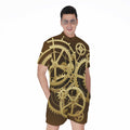 Steampunk Cogwheels Print Men's Romper