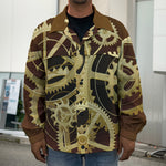 Steampunk Cogwheels Print Men's Shirt Jacket