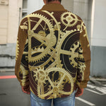 Steampunk Cogwheels Print Men's Shirt Jacket