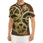 Steampunk Cogwheels Print Men's Short Sleeve Rash Guard