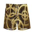Steampunk Cogwheels Print Men's Athletic Shorts