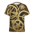 Steampunk Cogwheels Print Men's Athletic T-Shirt